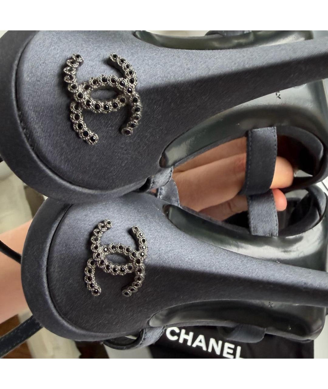 CHANEL Серебряные босоножки, фото 7
