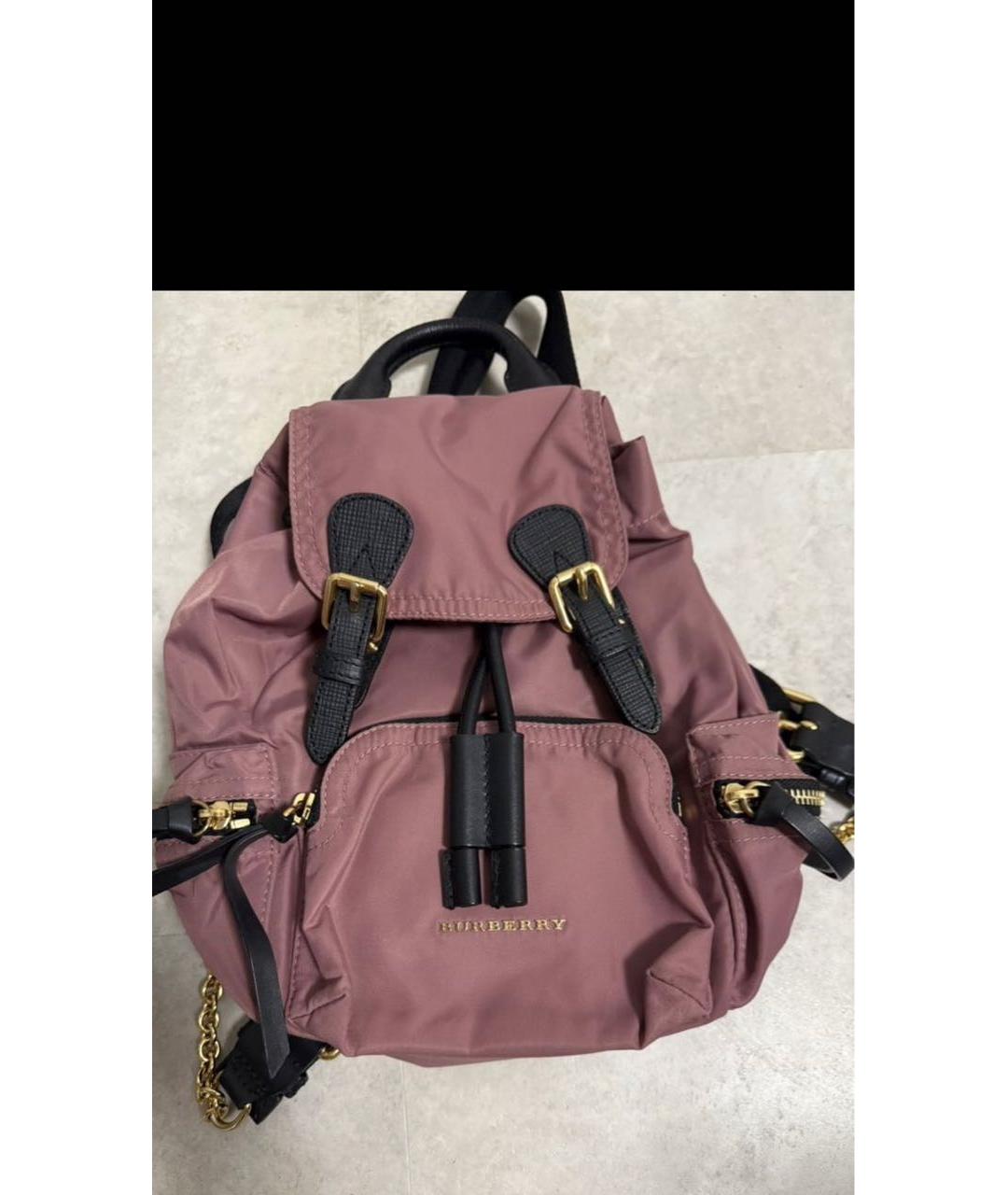 BURBERRY Коралловый тканевый рюкзак, фото 5
