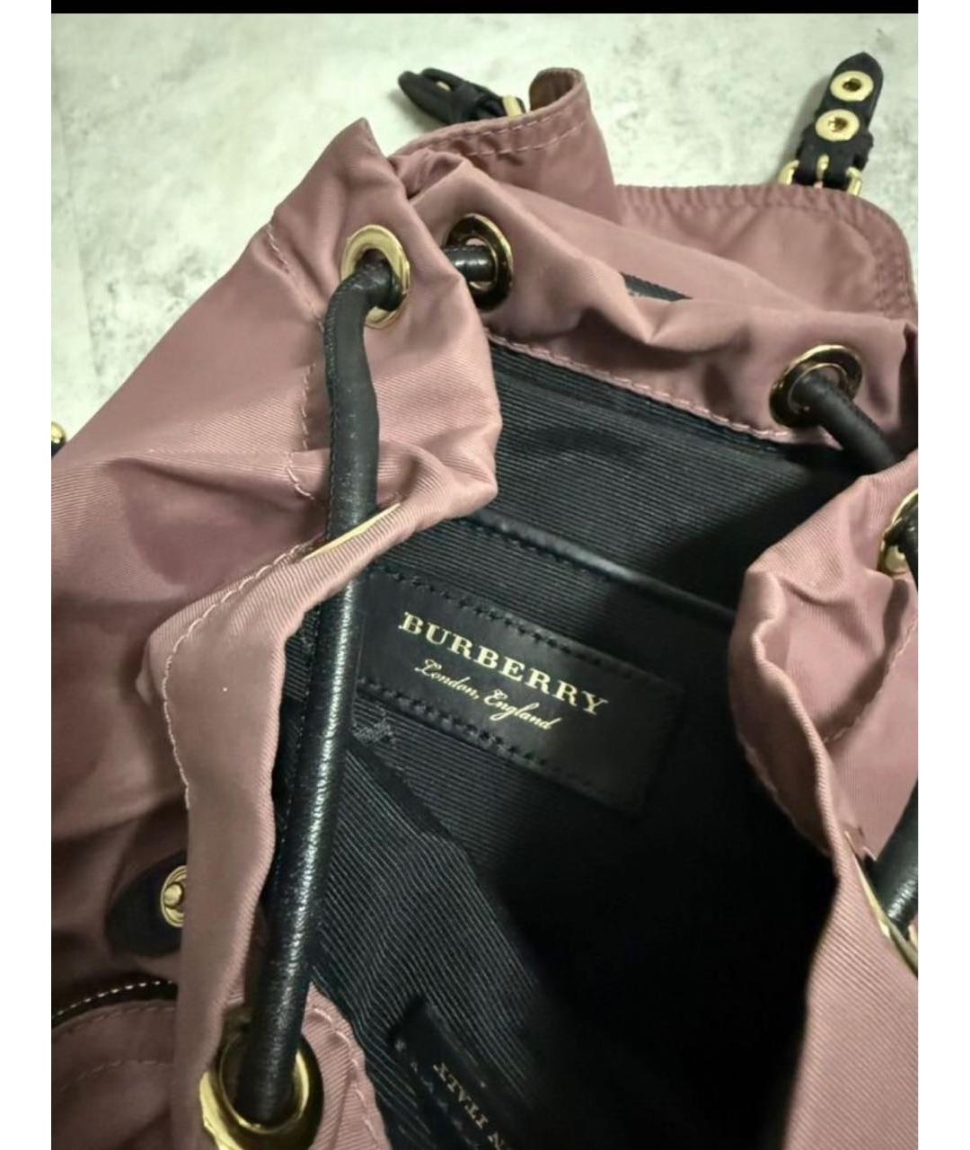 BURBERRY Коралловый тканевый рюкзак, фото 4