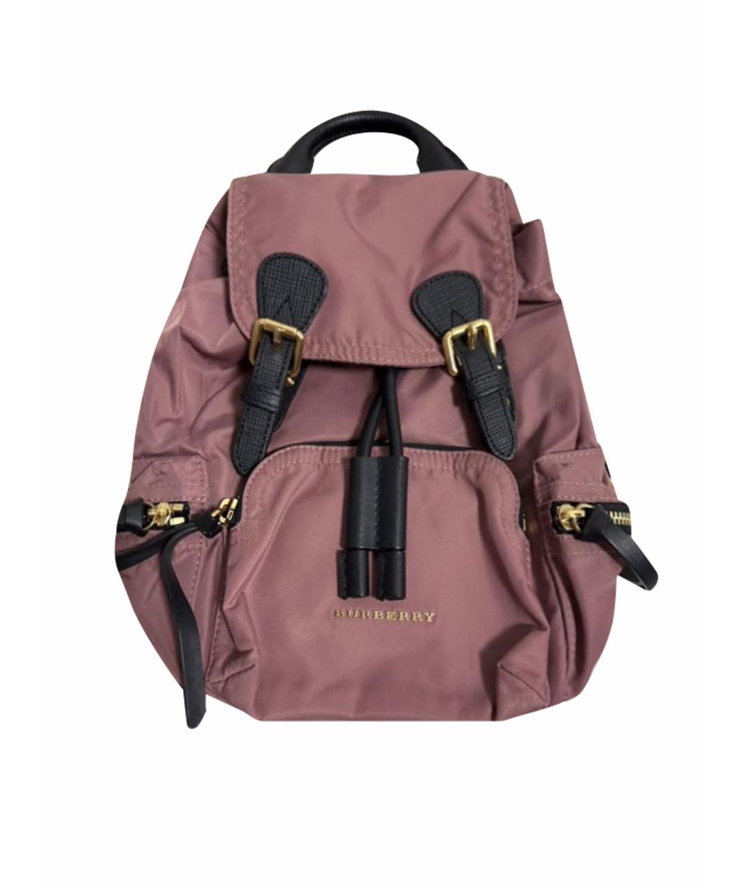 BURBERRY Коралловый тканевый рюкзак, фото 1