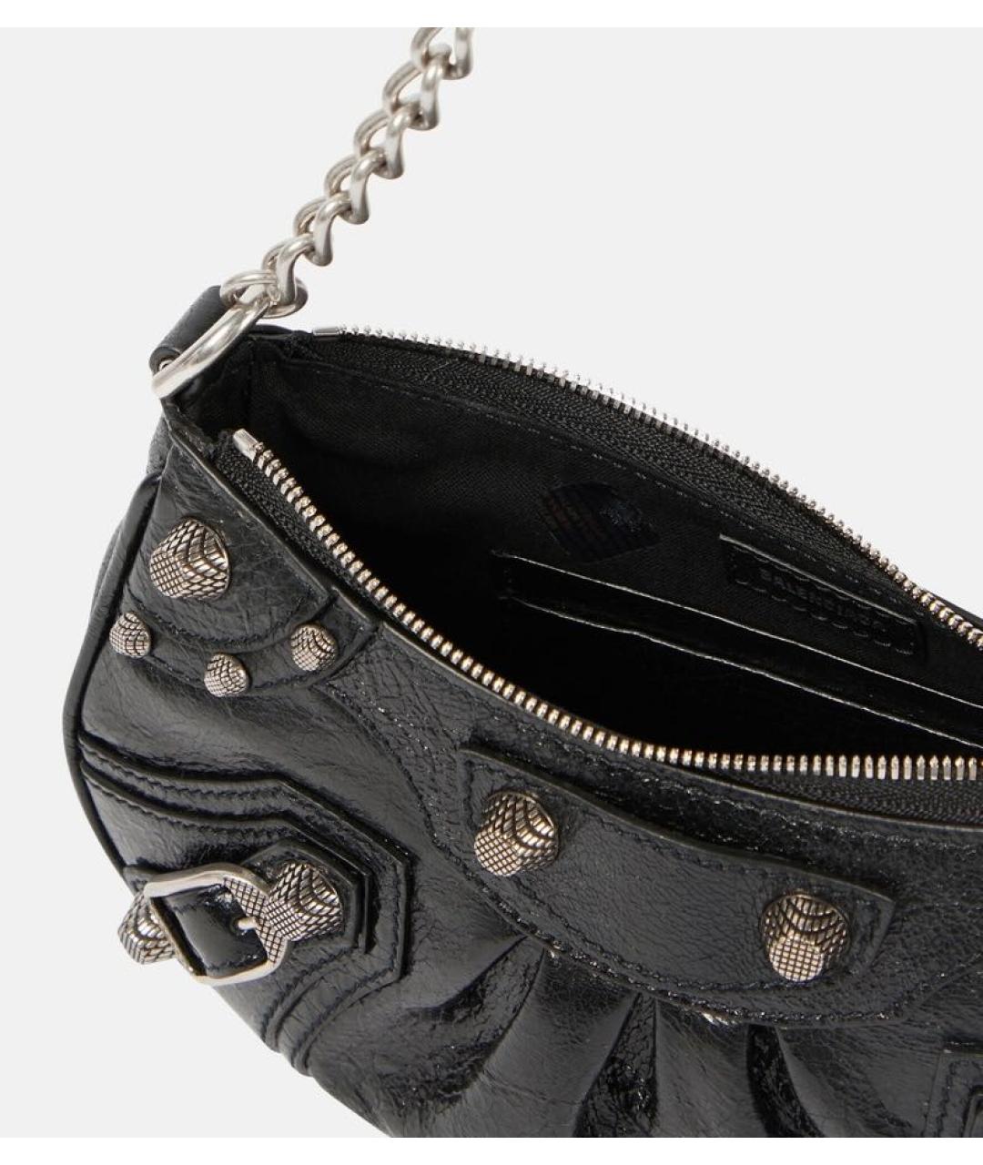 BALENCIAGA Черная кожаная сумка через плечо, фото 5
