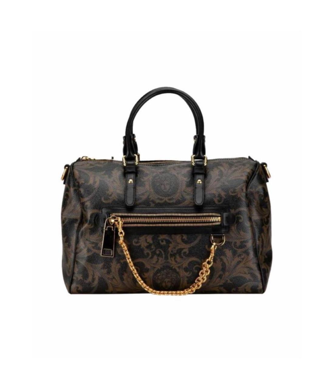 VERSACE Коричневая кожаная сумка с короткими ручками, фото 1