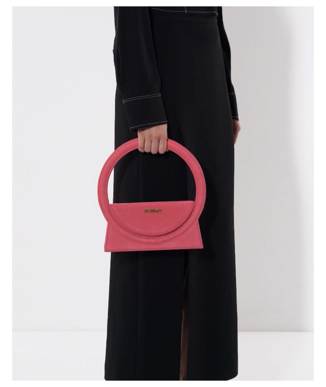 JACQUEMUS Розовая кожаная сумка с короткими ручками, фото 6