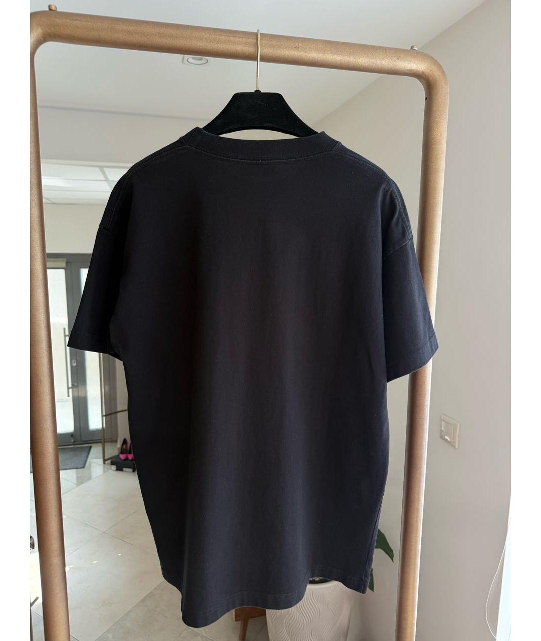 BALENCIAGA Черная хлопковая футболка, фото 4