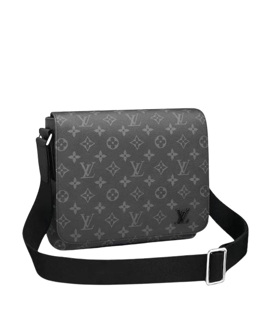 LOUIS VUITTON Черная сумка на плечо из канвы, фото 1