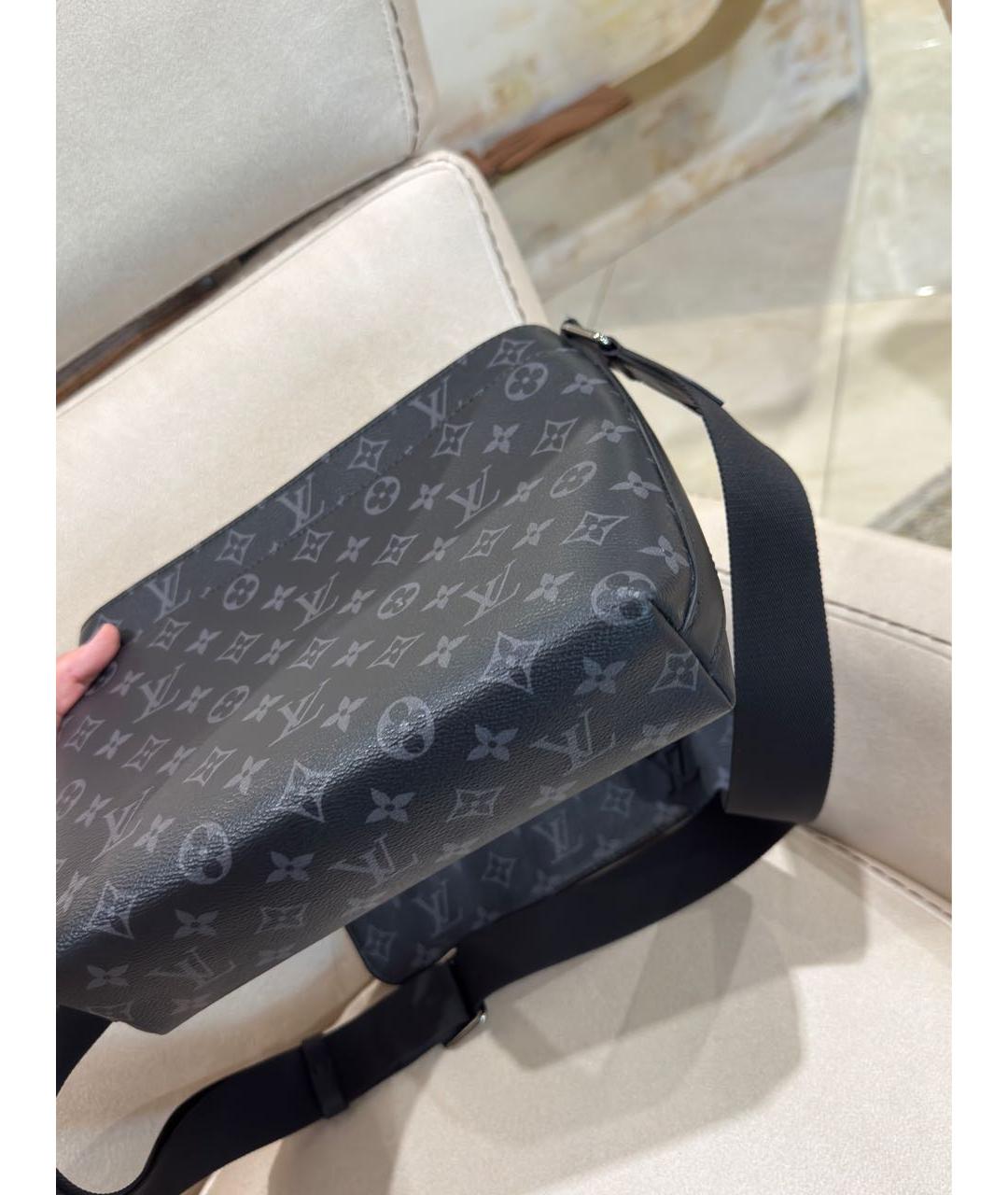 LOUIS VUITTON Черная сумка на плечо из канвы, фото 8