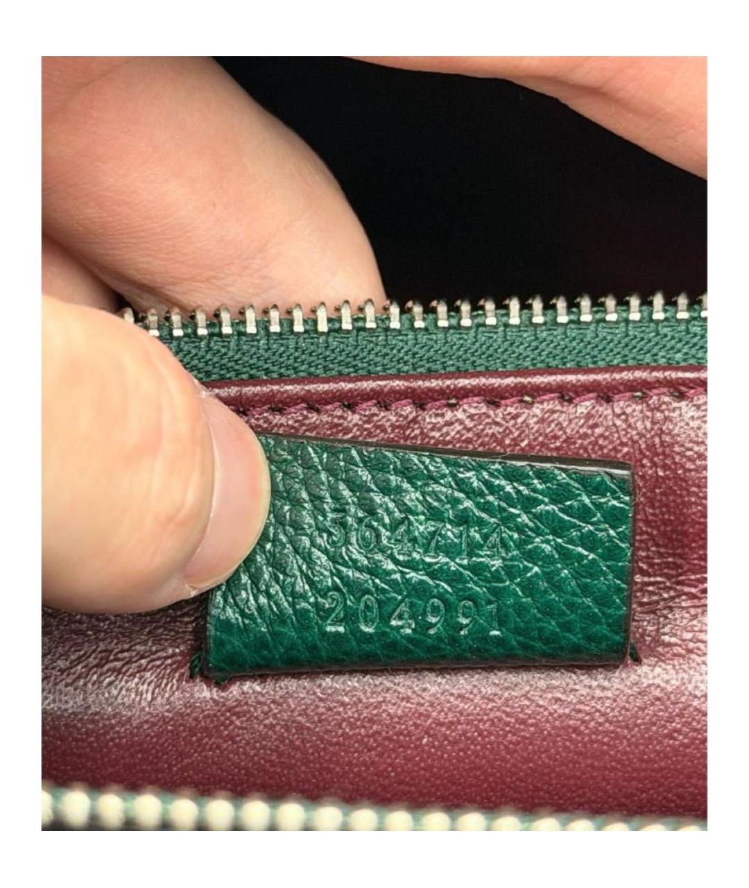 GUCCI Зеленая кожаная сумка с короткими ручками, фото 8