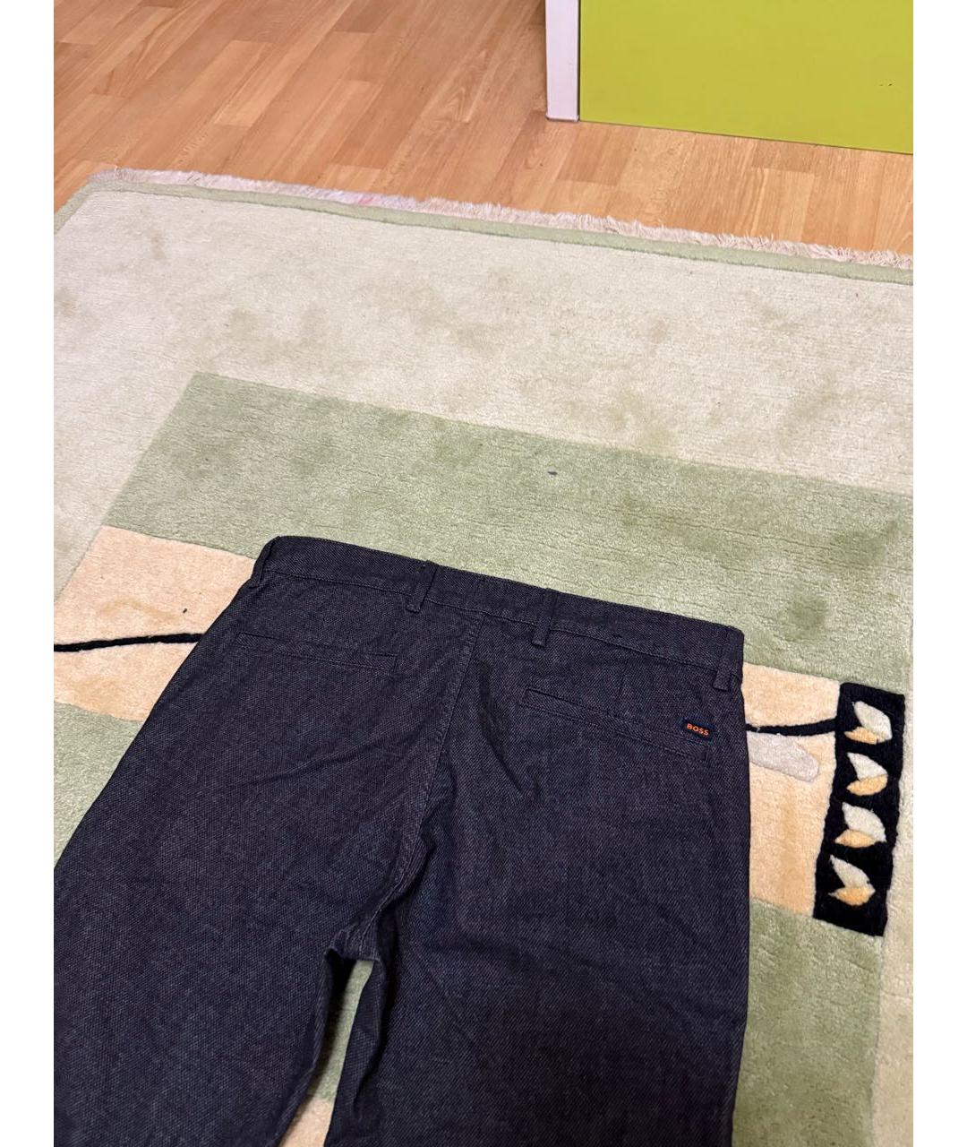 HUGO BOSS Антрацитовые вискозные брюки чинос, фото 4