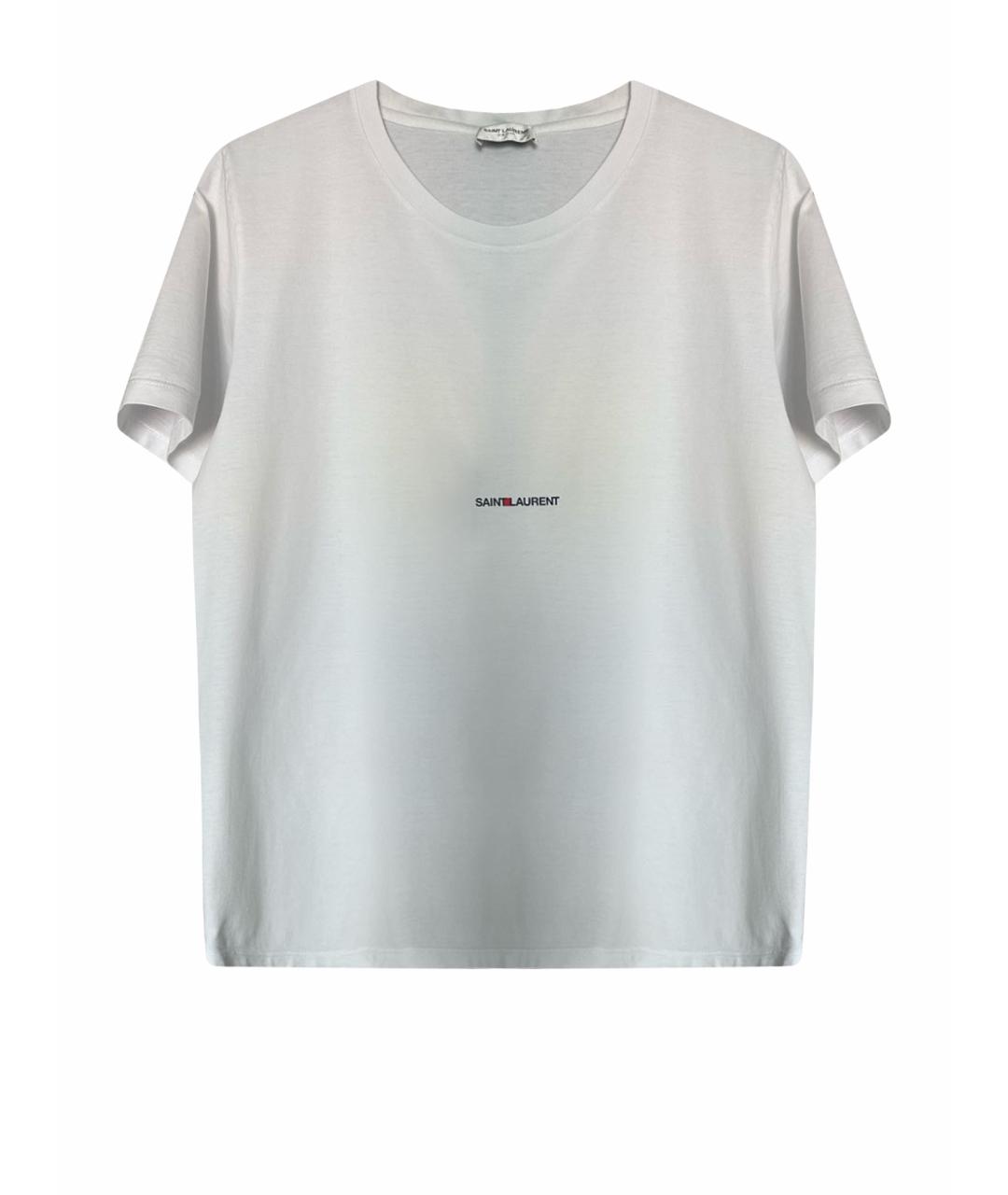 SAINT LAURENT Белая хлопковая футболка, фото 1