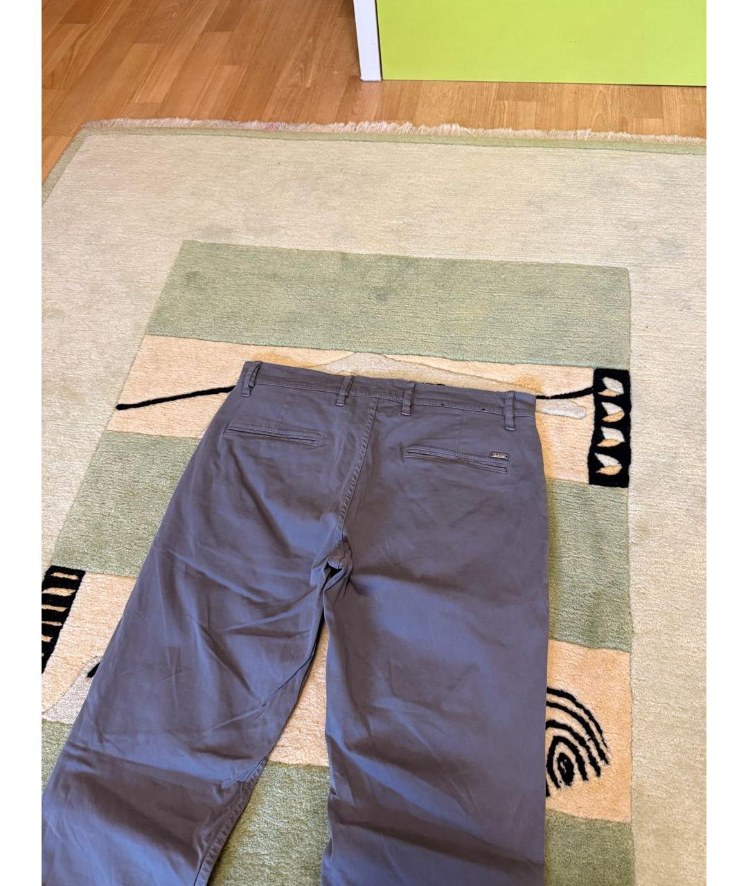 HUGO BOSS Антрацитовые хлопковые брюки чинос, фото 3