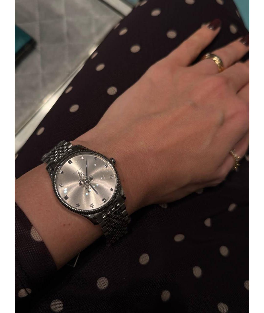 GUCCI Серебряные стальные часы, фото 3