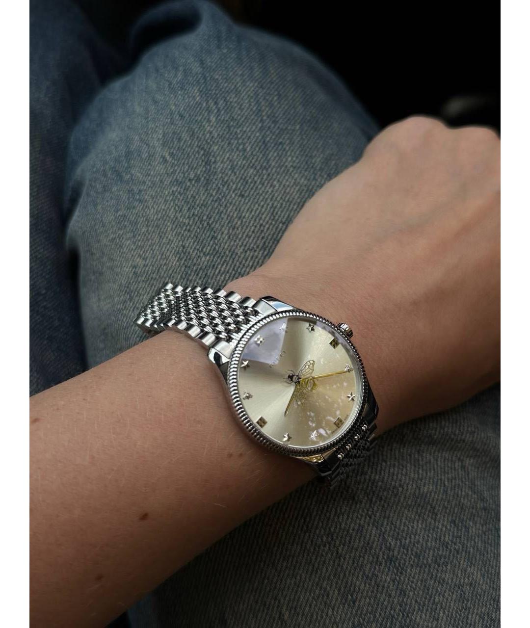 GUCCI Серебряные стальные часы, фото 2