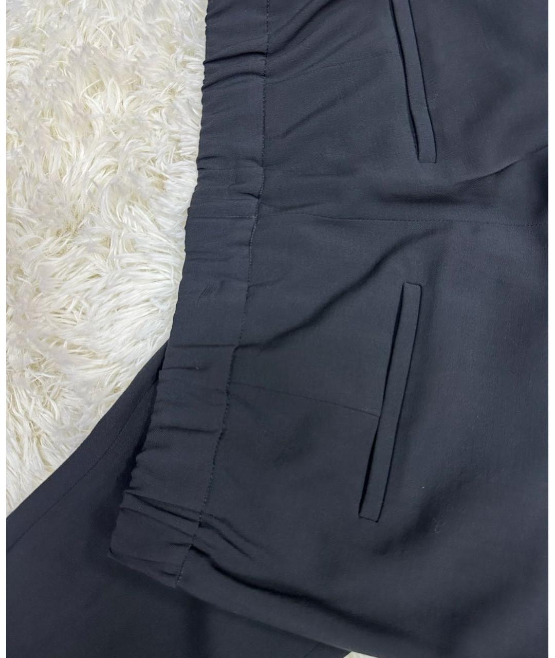 BRUNELLO CUCINELLI Антрацитовые шерстяные прямые брюки, фото 4