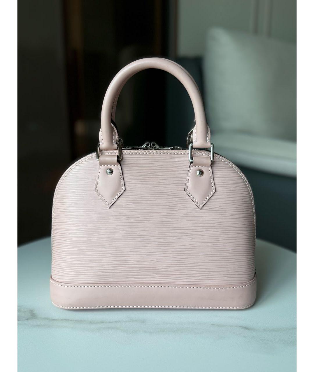 LOUIS VUITTON Розовая кожаная сумка с короткими ручками, фото 4