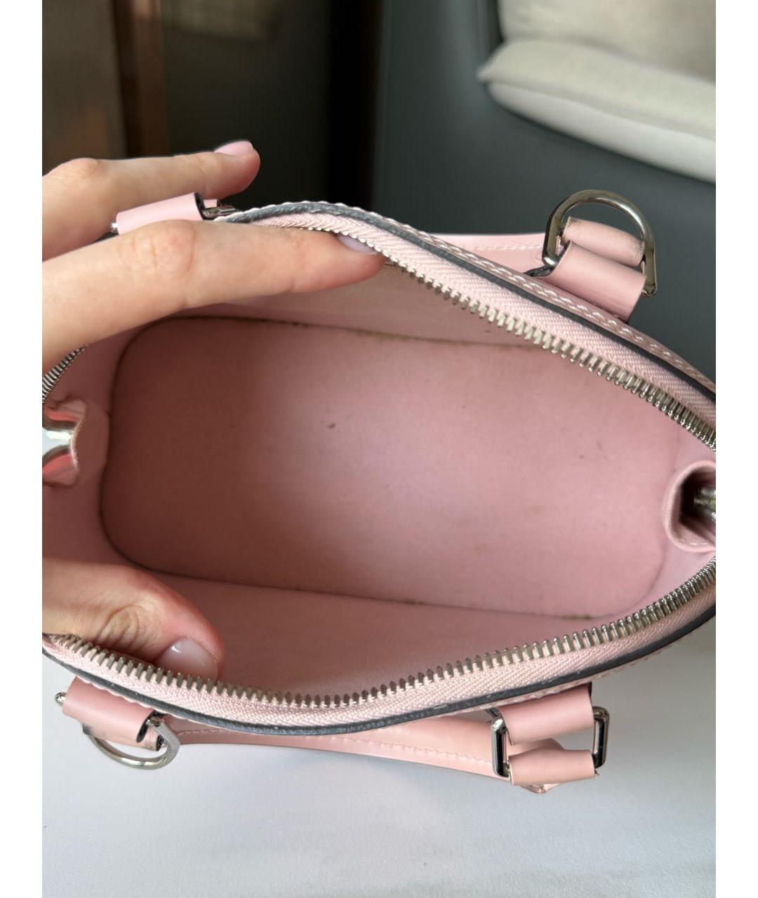 LOUIS VUITTON Розовая кожаная сумка с короткими ручками, фото 7