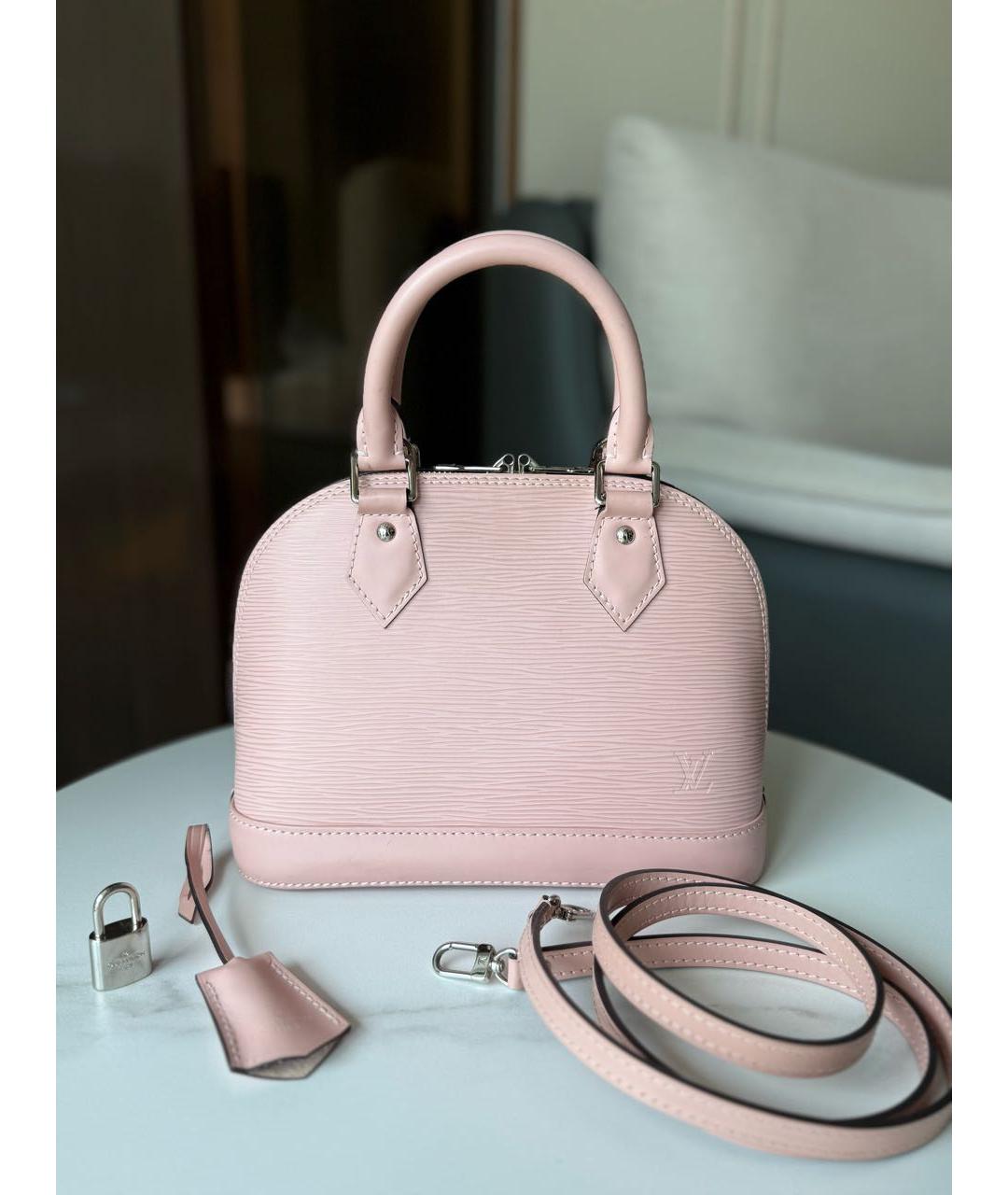 LOUIS VUITTON Розовая кожаная сумка с короткими ручками, фото 2