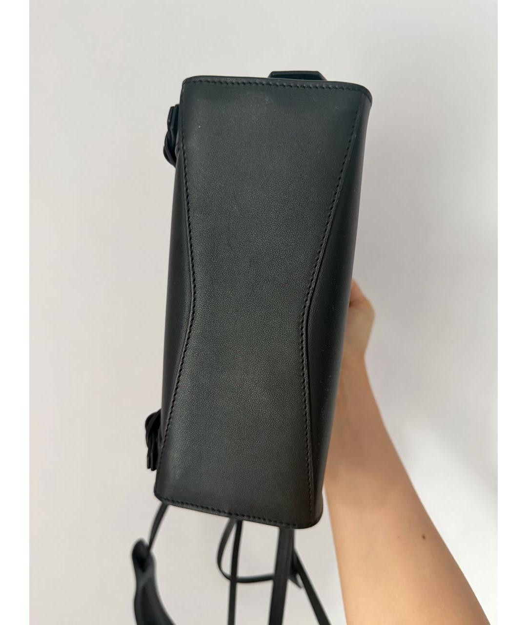 BALENCIAGA Черная кожаная сумка с короткими ручками, фото 5