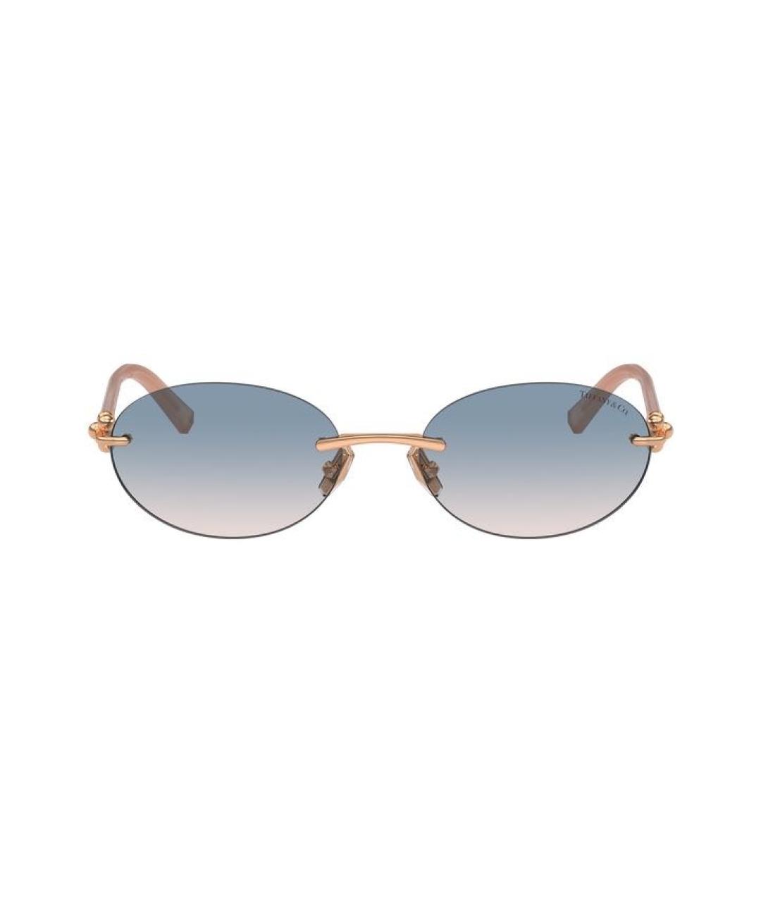 TIFFANY&CO Золотые металлические солнцезащитные очки, фото 1