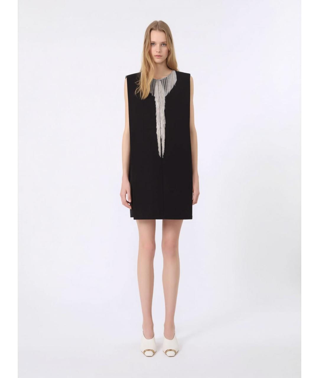 SPORTMAX Черное полиэстеровое коктейльное платье, фото 3