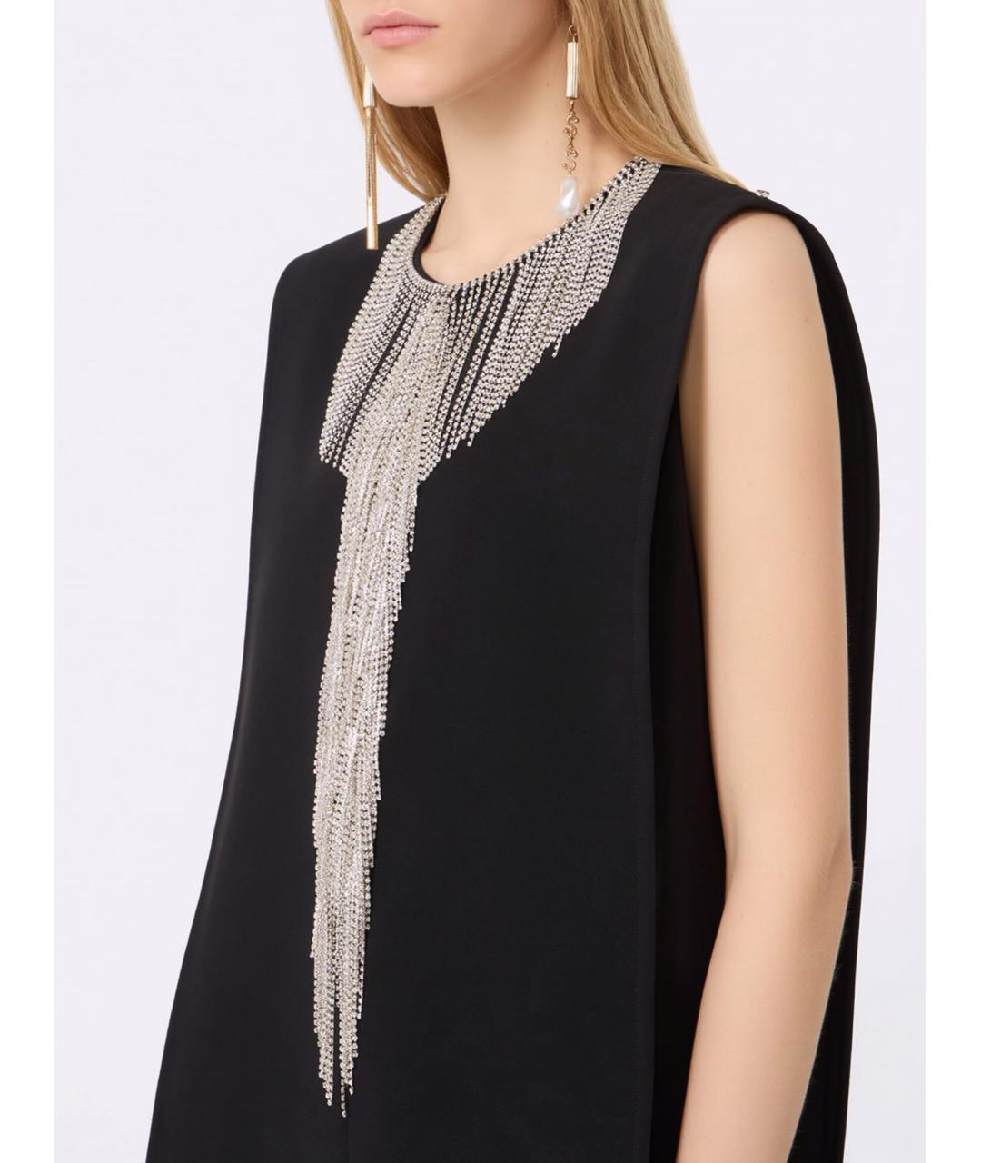SPORTMAX Черное полиэстеровое коктейльное платье, фото 5