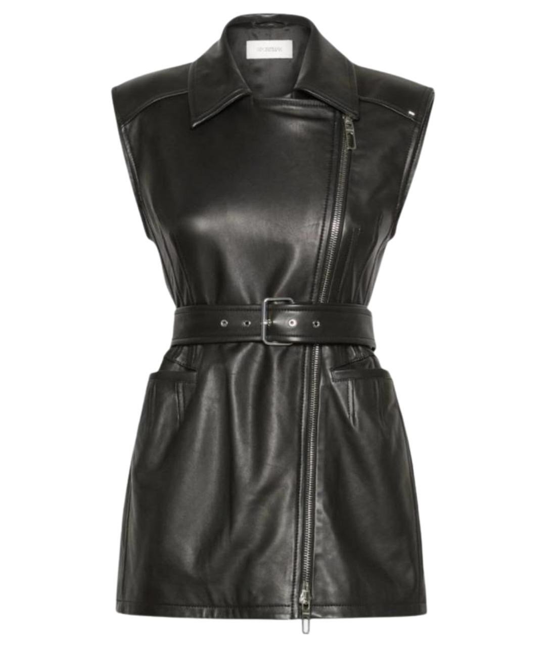 SPORTMAX Черный кожаный жилет, фото 1