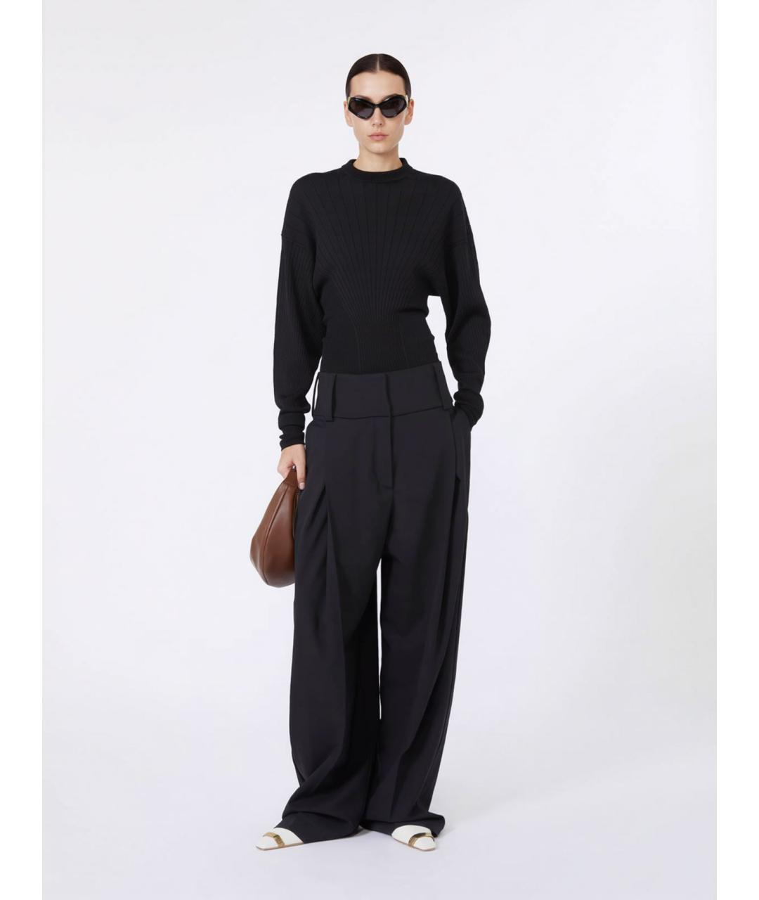 SPORTMAX Черный шерстяной джемпер / свитер, фото 2