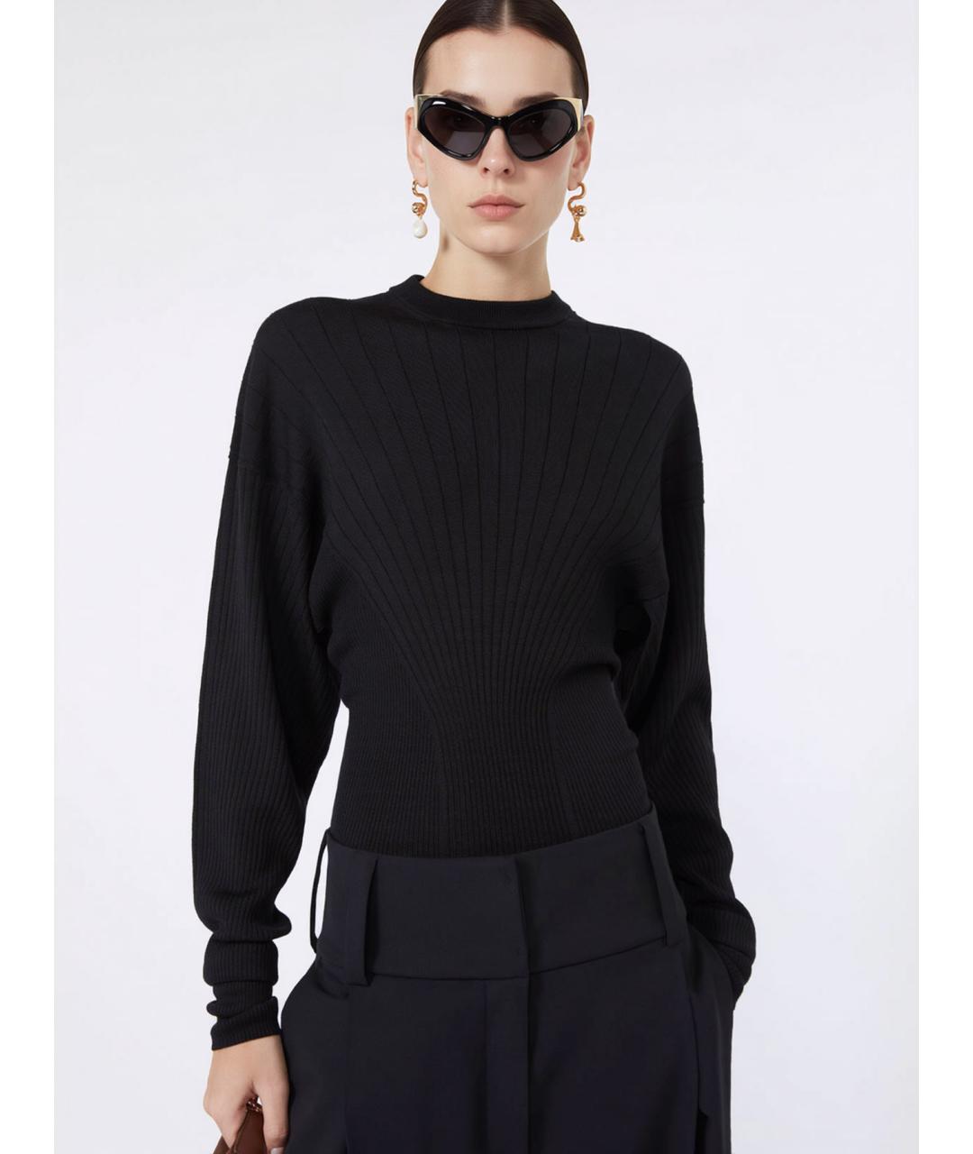 SPORTMAX Черный шерстяной джемпер / свитер, фото 4