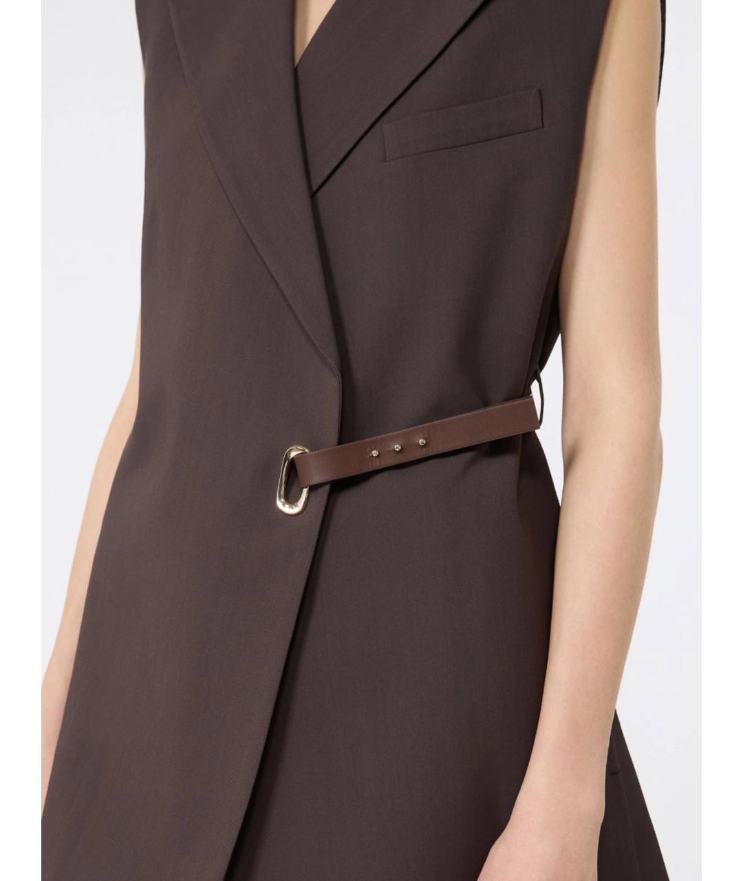 SPORTMAX Коричневый вискозный жилет, фото 5