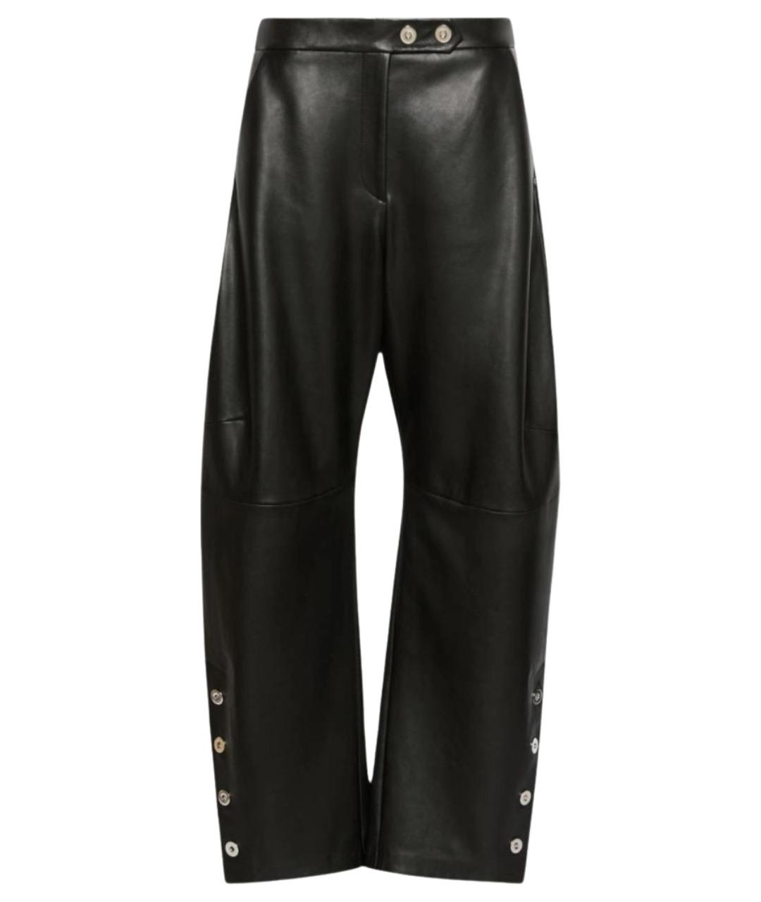 SPORTMAX Черные кожаные брюки широкие, фото 1