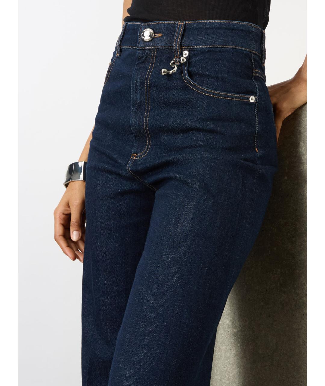SPORTMAX Синие хлопковые прямые джинсы, фото 5