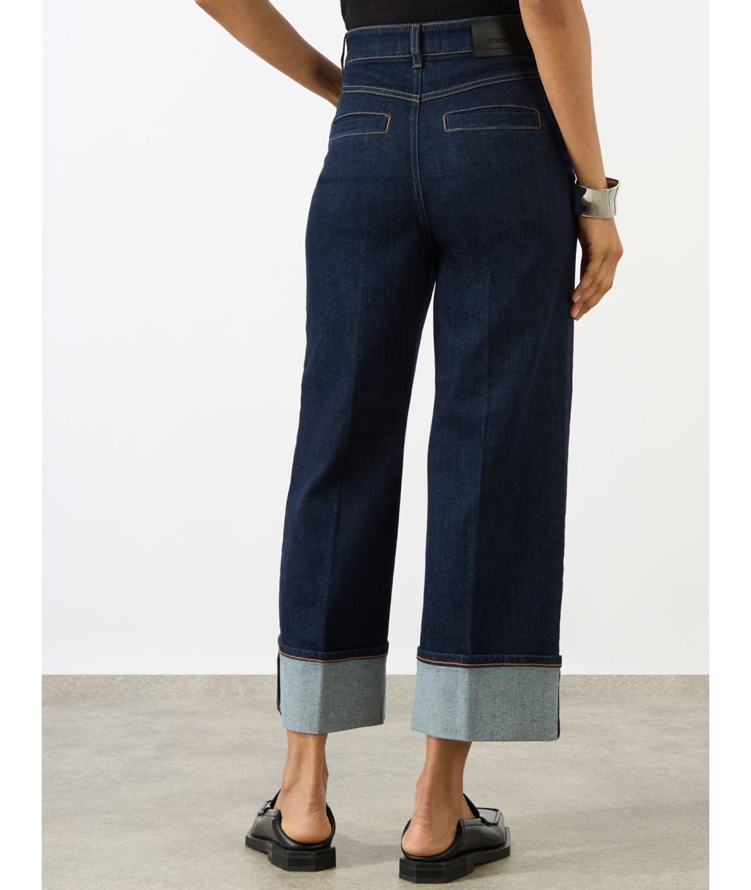 SPORTMAX Синие хлопковые прямые джинсы, фото 4