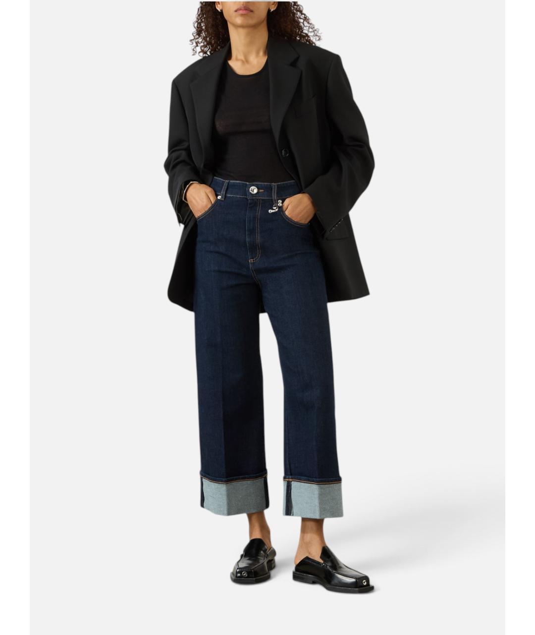 SPORTMAX Синие хлопковые прямые джинсы, фото 3