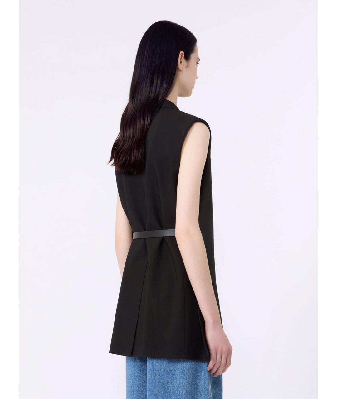 SPORTMAX Черный вискозный жилет, фото 4