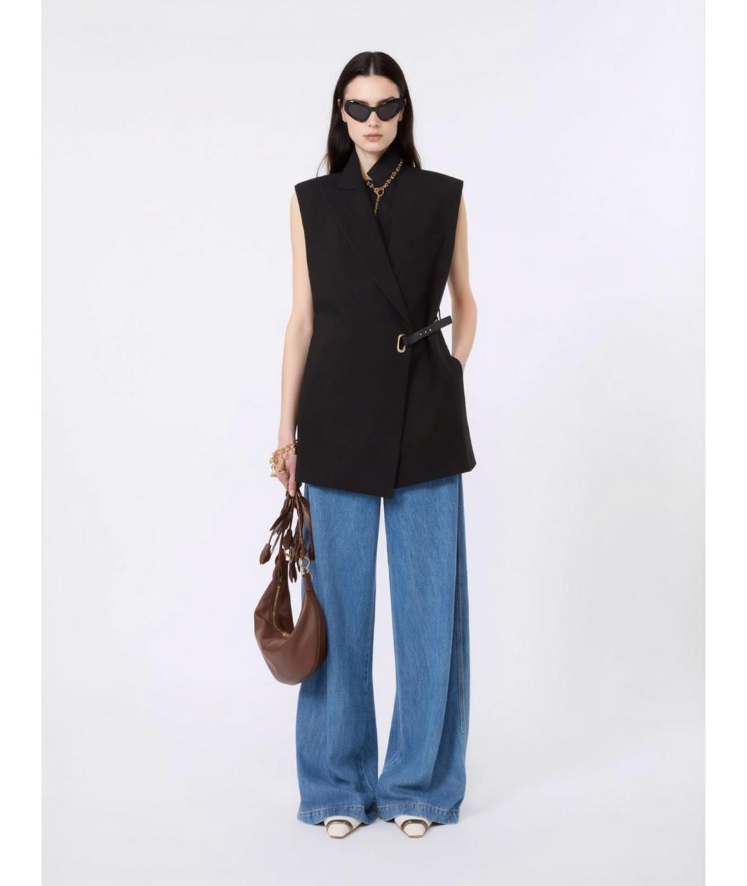 SPORTMAX Черный вискозный жилет, фото 2
