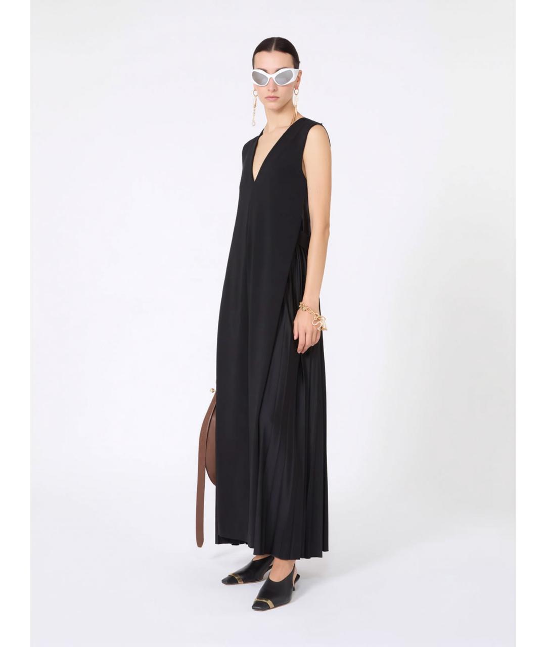 SPORTMAX Черное вискозное повседневное платье, фото 2