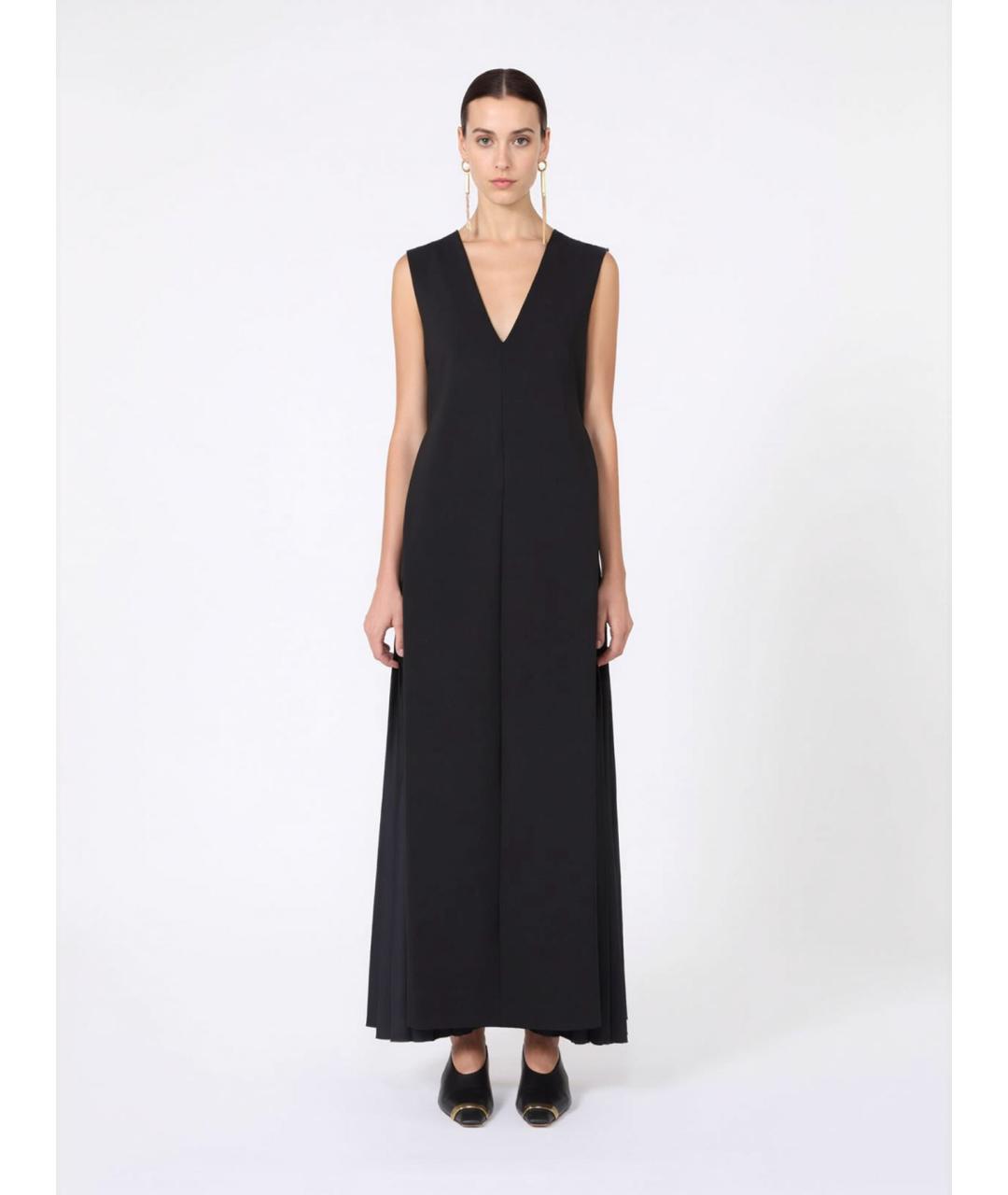 SPORTMAX Черное вискозное повседневное платье, фото 3
