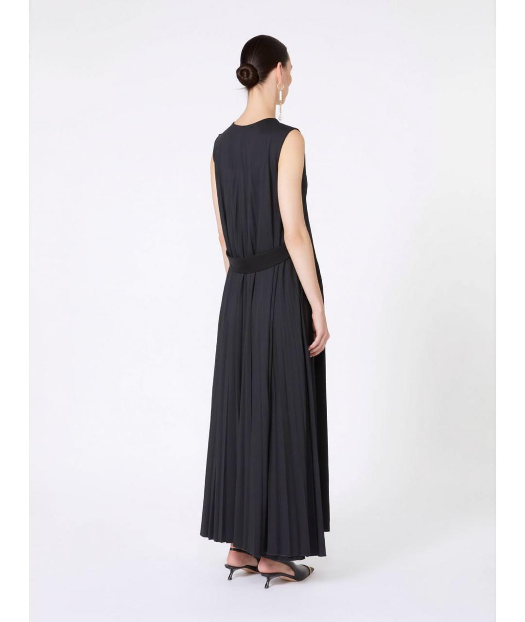 SPORTMAX Черное вискозное повседневное платье, фото 4