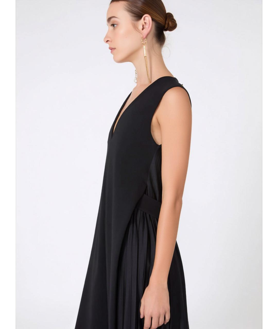 SPORTMAX Черное вискозное повседневное платье, фото 5