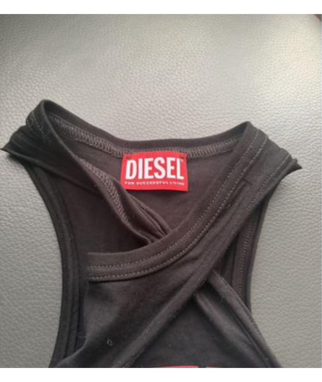 DIESEL Черная хлопковая майка, фото 3
