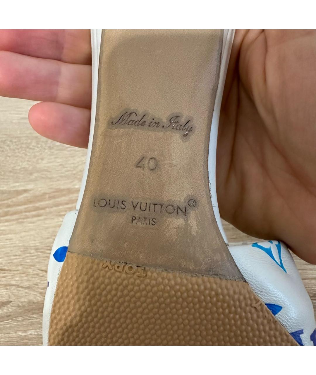 LOUIS VUITTON Белые кожаные мюли, фото 6