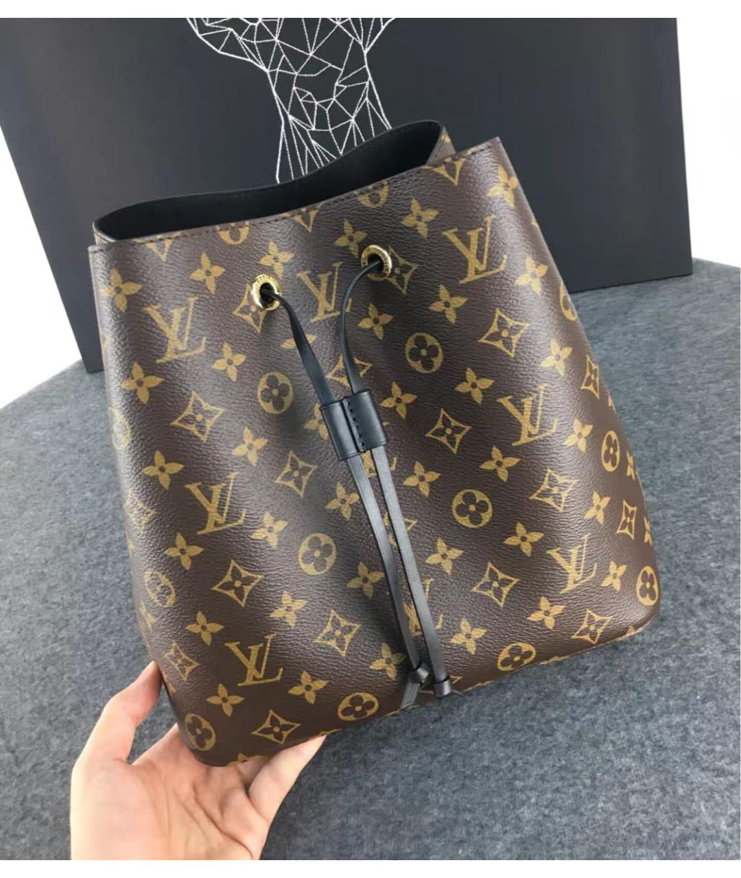 LOUIS VUITTON Коричневая сумка тоут из канвы, фото 7