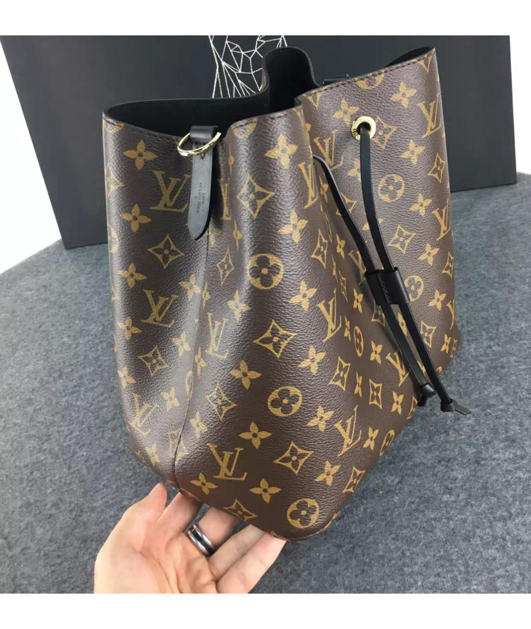 LOUIS VUITTON Коричневая сумка тоут из канвы, фото 4