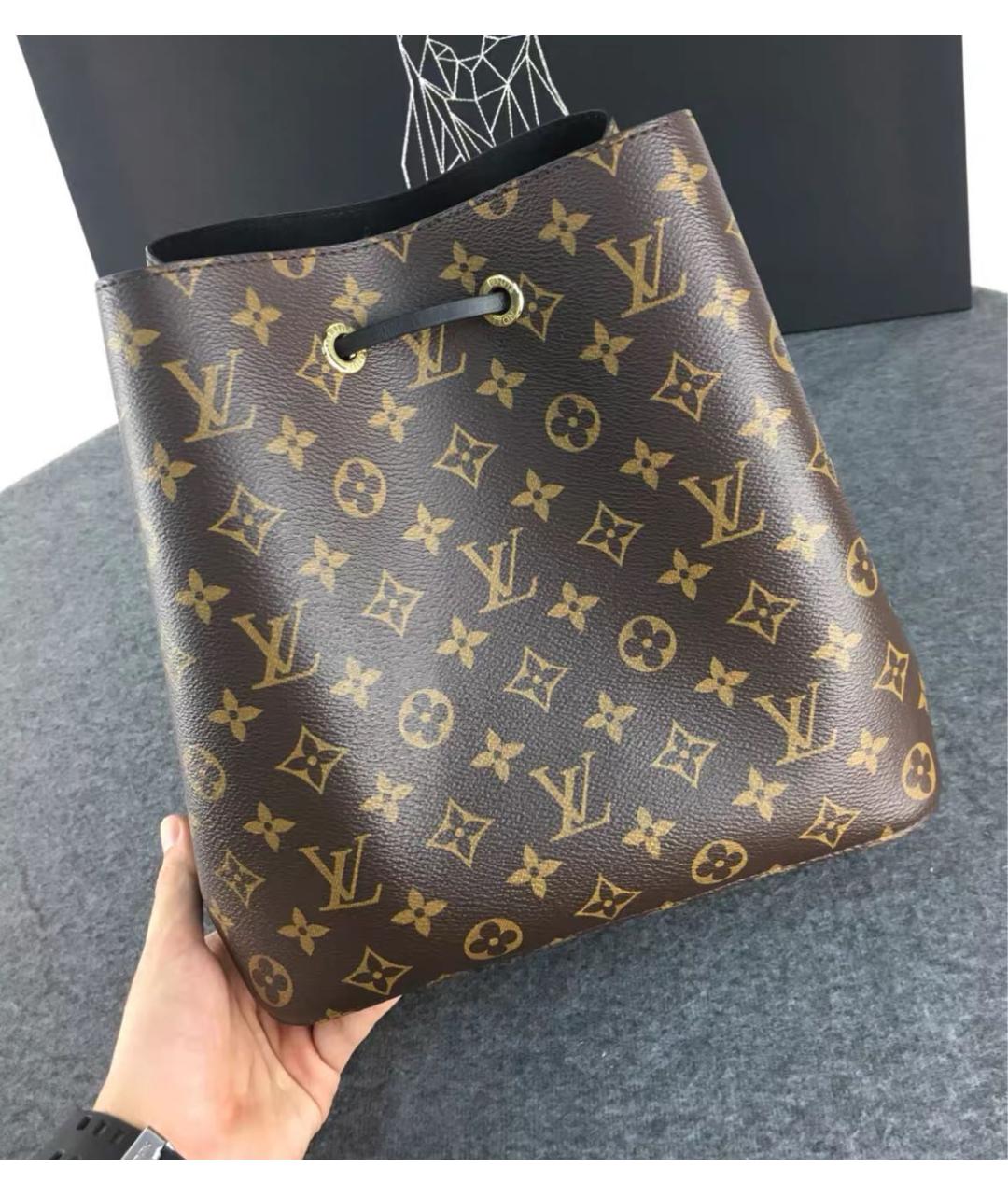 LOUIS VUITTON Коричневая сумка тоут из канвы, фото 3