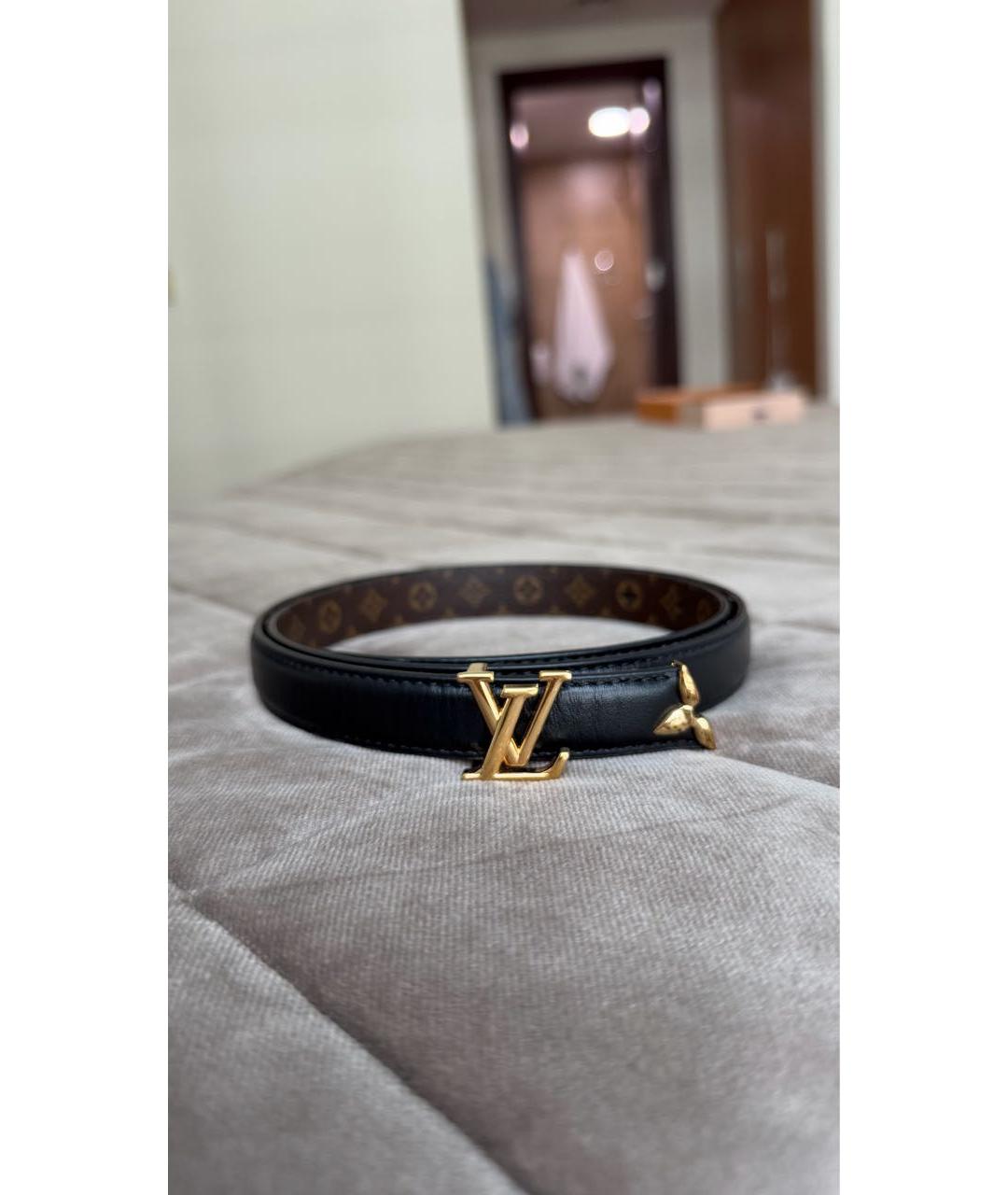 LOUIS VUITTON Черный кожаный ремень, фото 8