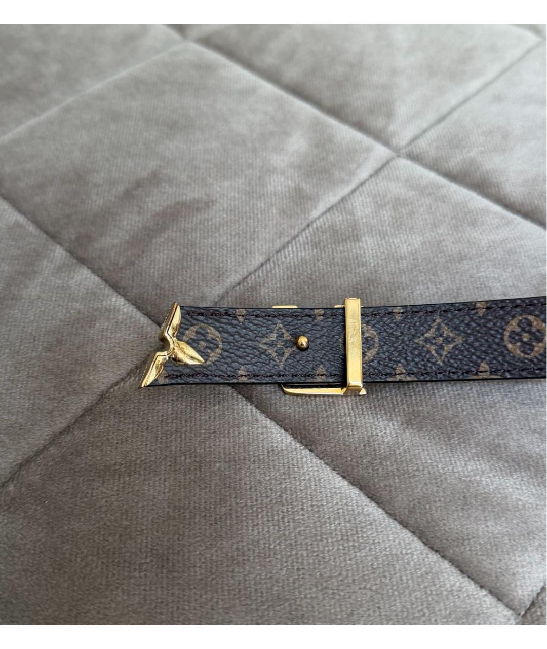 LOUIS VUITTON Черный кожаный ремень, фото 2