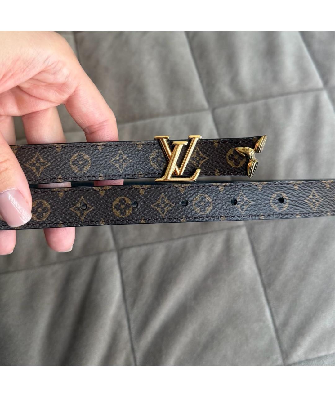 LOUIS VUITTON Черный кожаный ремень, фото 6