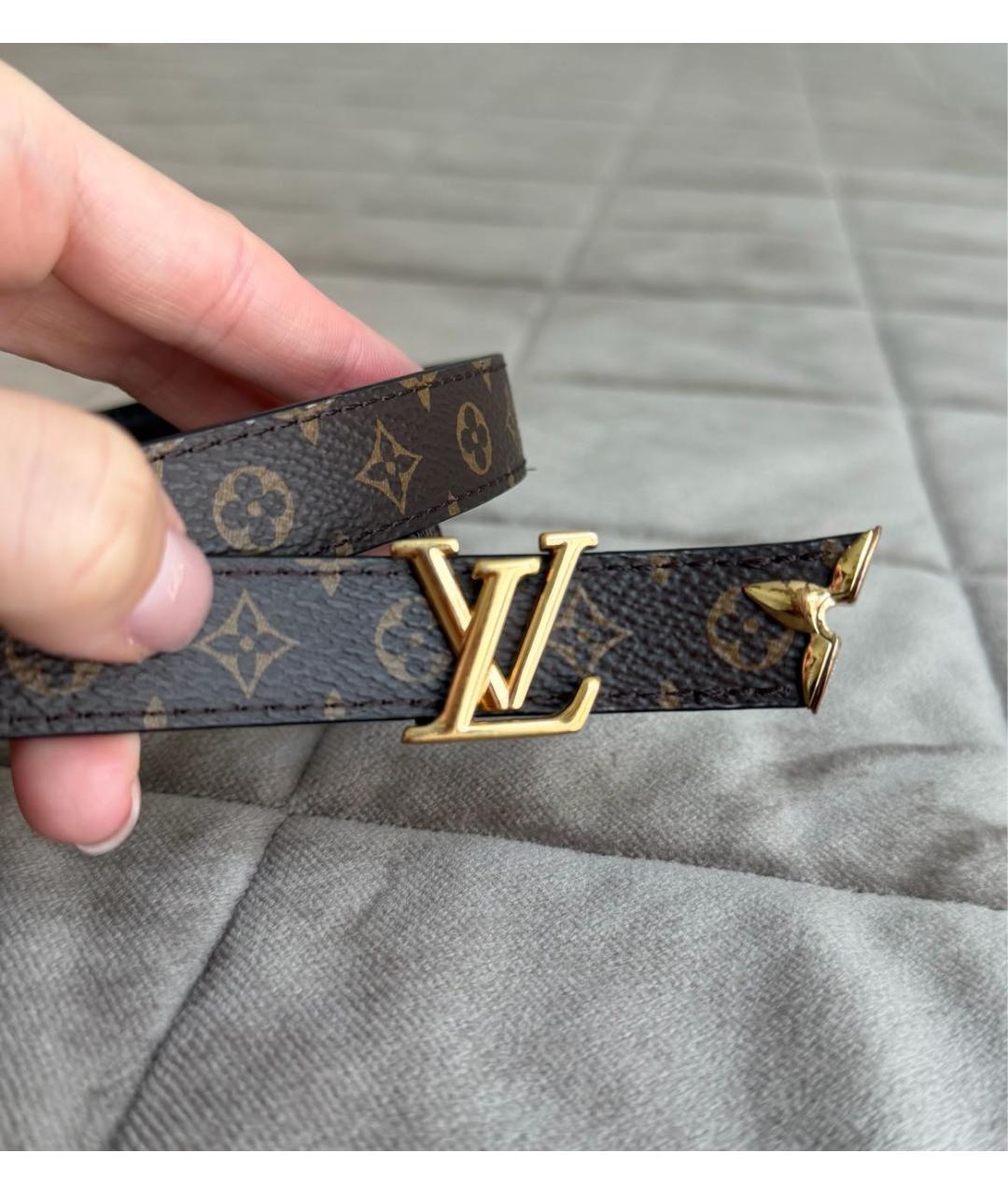 LOUIS VUITTON Черный кожаный ремень, фото 4