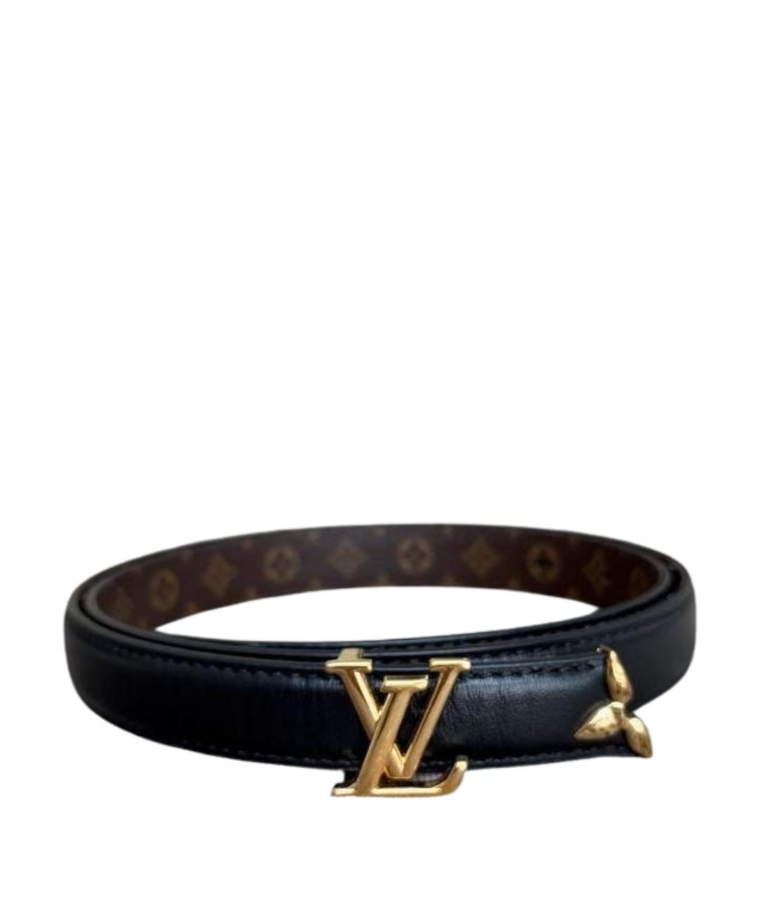 LOUIS VUITTON Черный кожаный ремень, фото 1