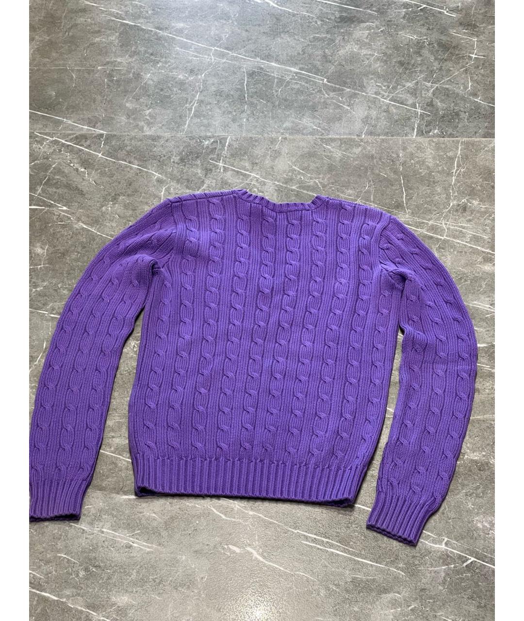 RALPH LAUREN Фиолетовый хлопковый джемпер / свитер, фото 2