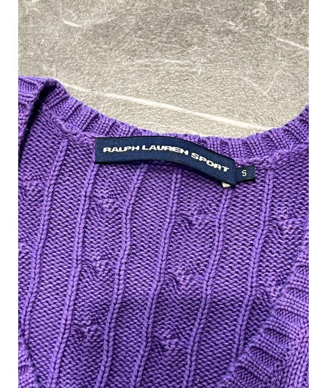 RALPH LAUREN Фиолетовый хлопковый джемпер / свитер, фото 3